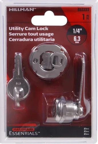 Miniatura 2 de Hillman Hardware Essentials 852233 - Cerradura de leva para cajón de puerta, zinc de 1/4 pulgadas