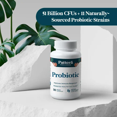 Miniatura 6 de Pattern Wellness Suplemento probiótico - 51 mil millones de UFC - Apoya el equilibrio digestivo y el bienestar intestinal - De origen consciente
