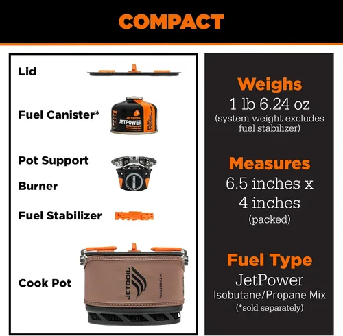 Miniatura 7 de Jetboil TrailCook - Estufa de camping y mochilero con control de calor ajustable, nuevo para 2026, color marrón