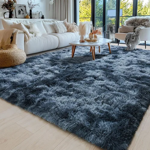 Miniatura 247 de Alfombras de área de 8x10 para sala de estar, alfombra shaggy grande ultra suave y esponjosa para dormitorio, alfombras de felpa mullida Blanco crema
