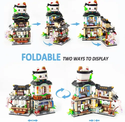 Miniatura 2 de Kit de mini bloques plegables japoneses de vista callejera - Tienda Izakaya, juguete de tienda de mini marca japonesa, regalo para adultos, niños