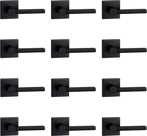 Miniatura 55 de NEWBANG Palanca de puerta de cama/baño para privacidad Baño e interior Manija de cerradura de puerta en negro mate envejecido, HD1601-DB-BK-1P