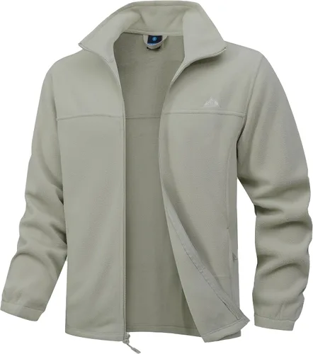 Chaqueta UTWGN de forro polar suave para hombre con bolsillos, ligera, para exterior, de recreación, con cremallera completa