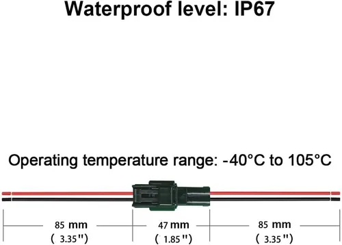 Miniatura 3 de Conectores impermeables de 2 pines, conector de cable eléctrico automotriz impermeable de 16AWG, macho hembra de desconexión rápida para automóvil