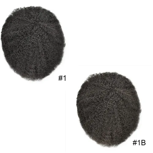 Miniatura 6 de Afro - Tupé para hombre, duradero, base fina, mono, rizado, cabello ondulado africano, piezas para hombres negros, mono encaje de poliuretano