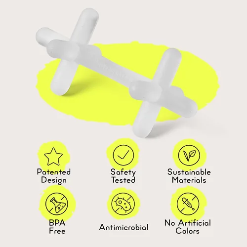 Miniatura 3 de Juguetes de dentición de silicona para bebés, mordedor para bebés, niños pequeños, recién nacidos, certificado por CPSIA, material formulado por