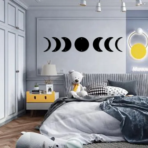 Miniatura 5 de Letrero de metal de fase lunar, decoración del hogar, arte de pared de fases lunares, decoración de pared de fase lunar, letreros de metal