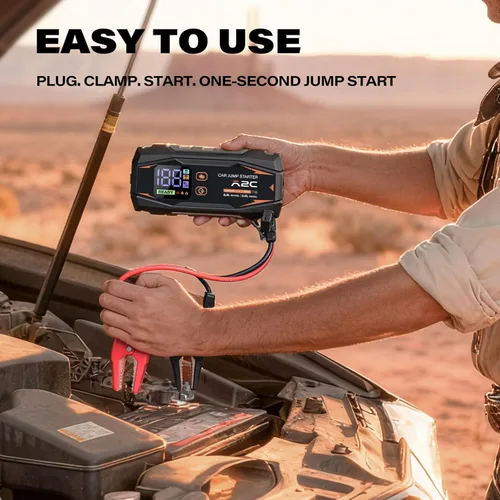 Miniatura 5 de A2C Arrancador de Coche, Caja Amplificadora de Batería de Litio de 12V, Cargador de Banco de Energía Portátil de 16800mAh, para Camión de Gasolina