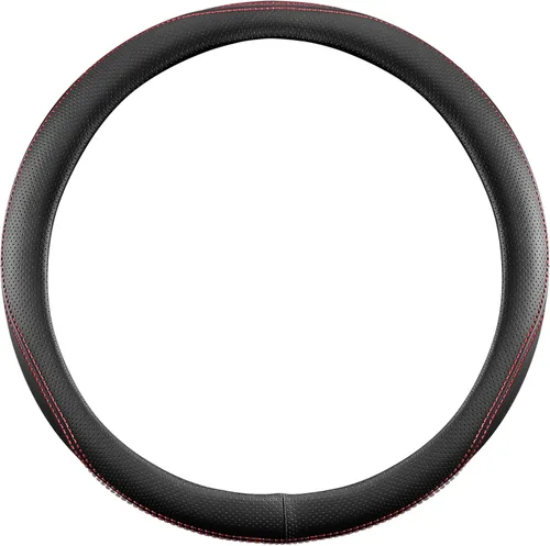Miniatura 10 de Funda universal para volante, de 15 pulgadas, protector de volante de piel sintética antideslizante, transpirable y compatible con calefacción