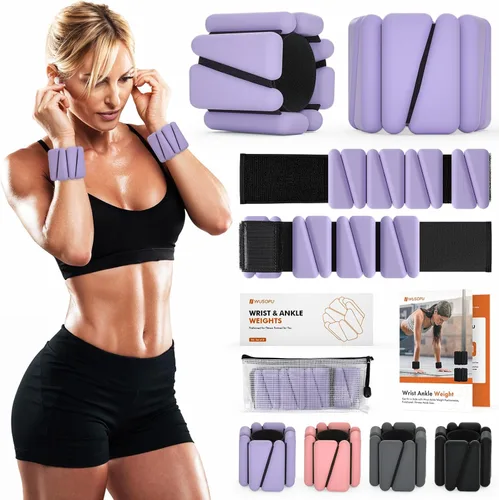 Miniatura 16 de Pesas de muñeca, pesas de tobillo para mujeres y hombres, pulsera ajustable con peso para muñeca para entrenamiento de gimnasio en casa, correr