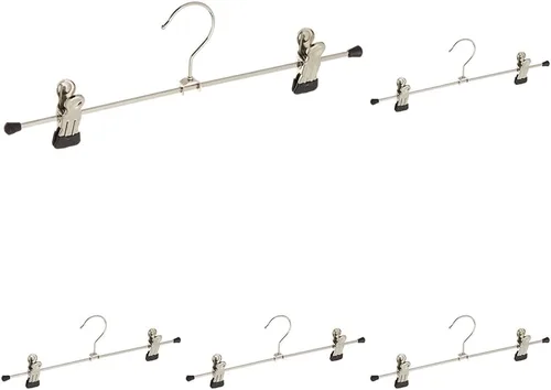 Miniatura 20 de Mawa by Reston Lloyd - Percha antideslizante que ahorra espacio para pantalones y faldas con dos clips, estilo K/40D, juego de 10, 15 3/4 pulgadas