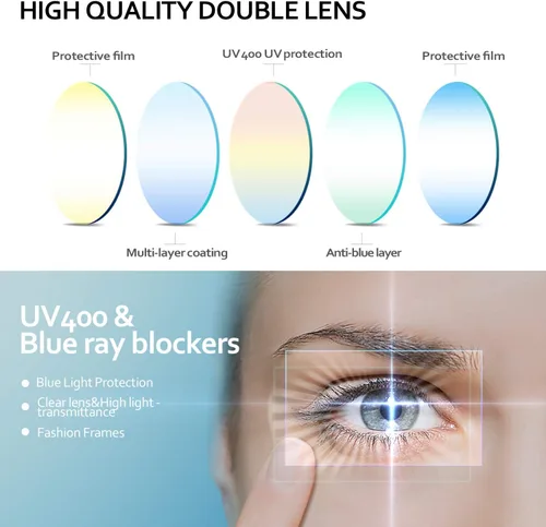 Miniatura 2 de Gafas de luz azul para niños y niñas con bonita funda de automóvil, protección UV400, antirayos azules, edades de 3 a 12 años Caso amarillo azul