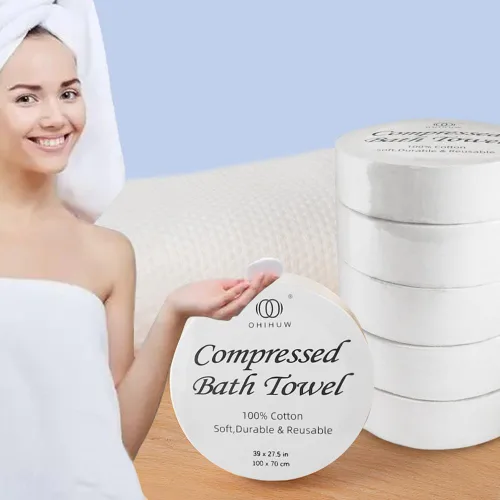 ohihuw Toalla de viaje reutilizable comprimida, tabletas comprimidas más grandes y gruesas, toalla de baño desechable para camping, senderismo,