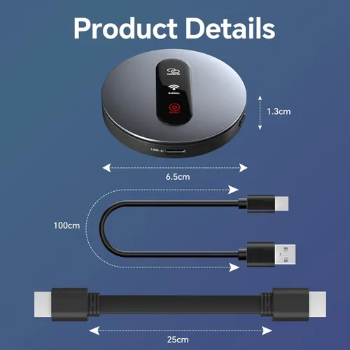 Miniatura 9 de Miracast Dongle Adaptador inalámbrico con pantalla HDMI - Dongle con AirPlay DLNA, para transmisión de video/audio desde teléfono, portátil a HDTV