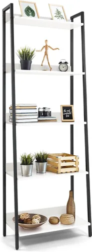 Miniatura 17 de CAPHAUS Estantería de Escalera de 4 Niveles, Estante Independiente de 24 Pulgadas de Ancho, Estantería Librero de Almacenamiento Organizador, Gris
