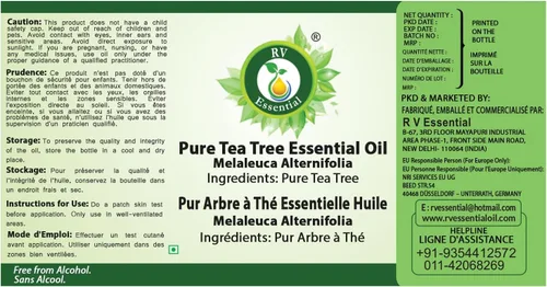 Miniatura 4 de R V Essential Aceite esencial de árbol de té puro 42.3 fl oz (42oz)- Melaleuca Alternifolia (grado terapéutico 100% puro y natural)
