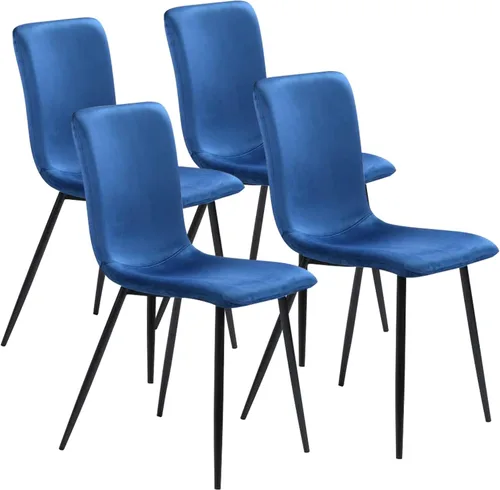 Miniatura 12 de FurnitureR Juego de 2 sillas de comedor, silla auxiliar tapizada de gamuza con respaldo medio, asiento suave y patas de metal resistentes para Marrón