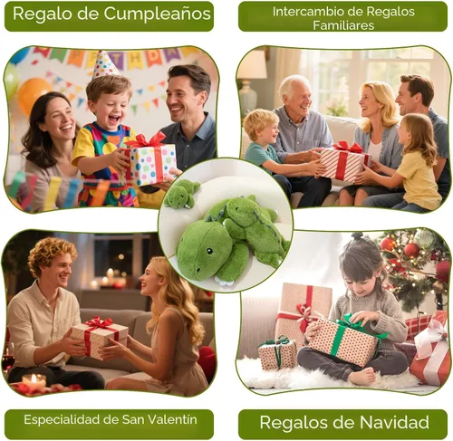 Miniatura 6 de SQEQE - Peluche con peso de dinosaurio, peluche afelpado para aliviar el estrés, suave juguete de almohada de T-Rex para niños y adultos, regalos