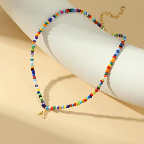 Miniatura 6 de Yoosteel Regalos de San Valentín para niños, adolescentes y niñas, collares con iniciales de cuentas coloridas para mujeres y niños, joyería