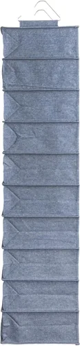 Miniatura 6 de Household Essentials Organizador de armario de plástico y mezcla de algodón estrecho colgante con 10 estantes de almacenamiento, mezclilla