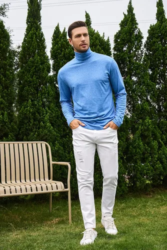 Miniatura 4 de LONGBIDA Jeans rasgados y ajustados para hombre