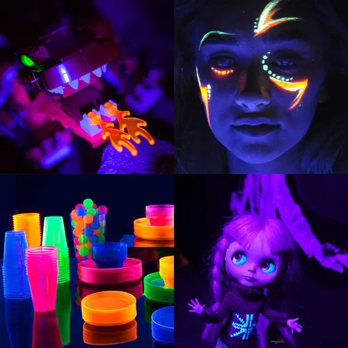 Miniatura 9 de Tira de luz negra USB, 6.6 pies, 10 W, luces LED UV, 395-400 nm, CC 5 V, 120 cuentas de lámpara, brillan en la oscuridad para Halloween, cumpleaños