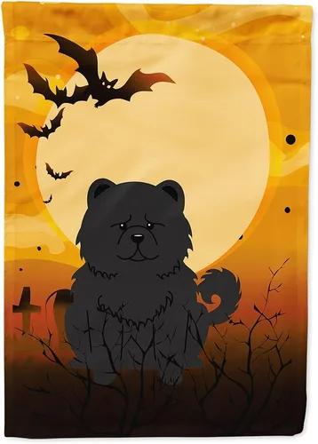Miniatura 104 de Caroline's Treasures BB4307GF - Bandera de Halloween Airedale para jardín, bandera decorativa para patio exterior, obras de arte de patio, macizos