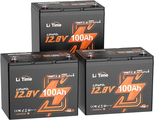 Miniatura 23 de Litime Batería LiFePO4 para motores de trolling de 12V 100Ah (Grupo 31), baterías de litio Bluetooth de 12 voltios, máx. 15000 ciclos profundos