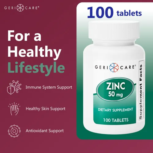 Miniatura 2 de Suplemento mineral esencial de sulfato de zinc de 50 mg, apoya la función inmunológica, actividad antioxidante y metabolismo de nutrientes, 100