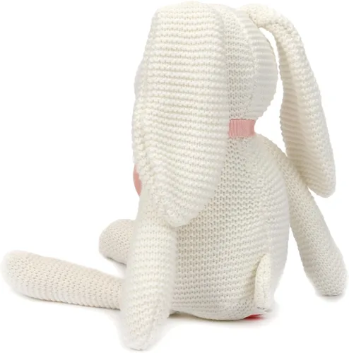 Miniatura 3 de FLUFFYFUN Juguete de peluche de conejo blanco de algodón 100% orgánico, 7.1 pulgadas, animal de peluche para recién nacido Conejito blanco