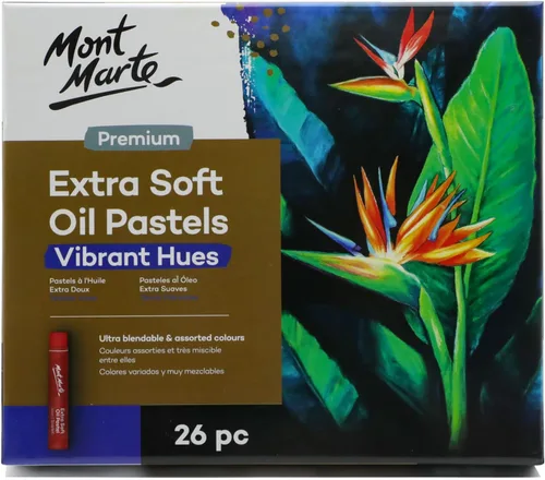 Miniatura 7 de Mont Marte Pasteles al óleo extrasuaves, colores brillantes surtidos, vibrantes y mantecosos, versátiles para mezclar, capas y sombreado, ideales