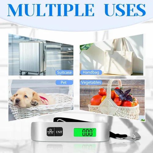 Miniatura 2 de Báscula de equipaje, báscula de equipaje de 110 libras con funciones de conmutación de 4 unidades y pantalla LED, báscula de equipaje digital