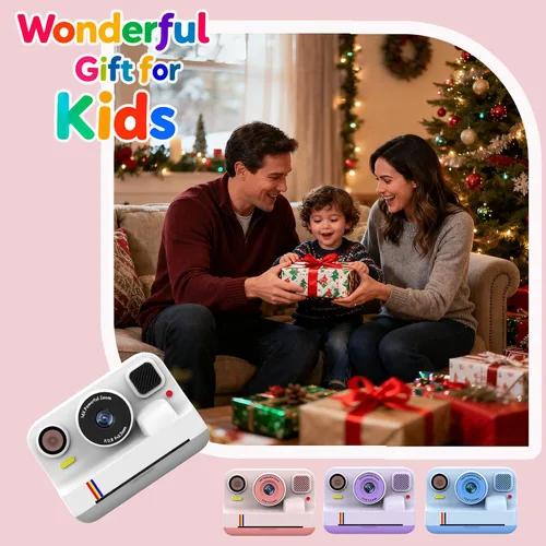 Miniatura 6 de Cámara de Impresión Instantánea para Niños, Cámara Digital Instantánea, Regalos de Navidad y Cumpleaños para Niñas y Niños de 3 a 16 Años, Juguetes