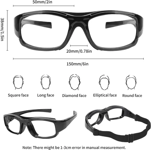 Miniatura 2 de SooGree Gafas Deportivas de Squash y Racquetball, Gafas de Baloncesto, Correa Ajustable, Resistente al Impacto