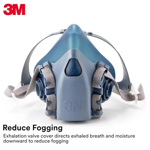 Miniatura 5 de 3M Respirador reutilizable, pieza de media cara 7501, use con cartuchos / filtros de bayoneta (no incluidos) para gases, vapores, polvo