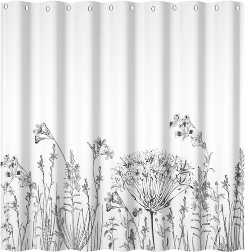 Miniatura 10 de Yeele Cortina de ducha floral de 36x72 pulgadas, juego de baño retro bonito con flores silvestres de acuarela, cortina de baño natural botánica