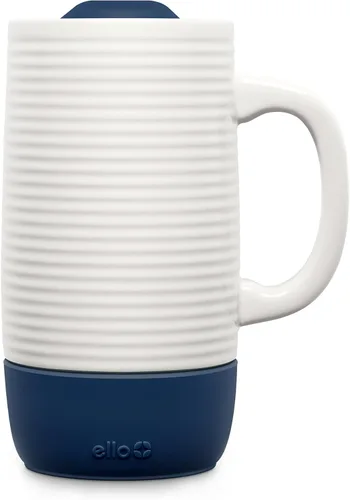 Miniatura 7 de Ello Jane Taza de viaje de cerámica con asa de 18 oz, tapa deslizante resistente a salpicaduras y portavasos incorporado, perfecta para café y té