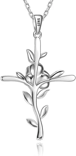 Miniatura 4 de ELDA & CO. Regalos de cumpleaños, amor de mamá, collar de hojas de esperanza para esposa, plata de ley 925, piedras natales de mayo de junio