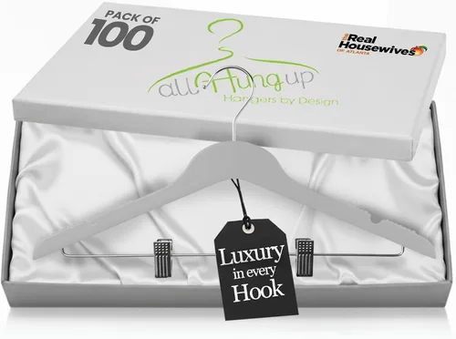 Miniatura 17 de All Hung Up - Perchas delgadas de plástico con clips, diseño que ahorra espacio con agarre antideslizante, duraderas para el uso diario