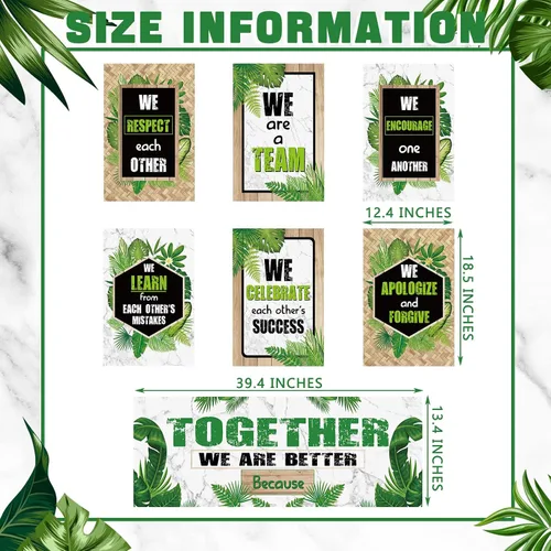 Miniatura 4 de Póster de plantas verdes, decoración de tablón de anuncios, juego de decoración de boletines de vegetación de verano, recortes de plantas