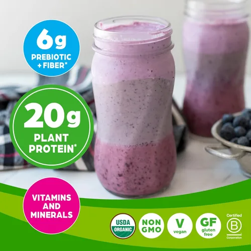 Miniatura 3 de Orgain Proteína orgánica vegana de reemplazo de comidas, vainilla en polvo, 0.71 oz de proteína a base de plantas, sin gluten, sin lácteos, sin