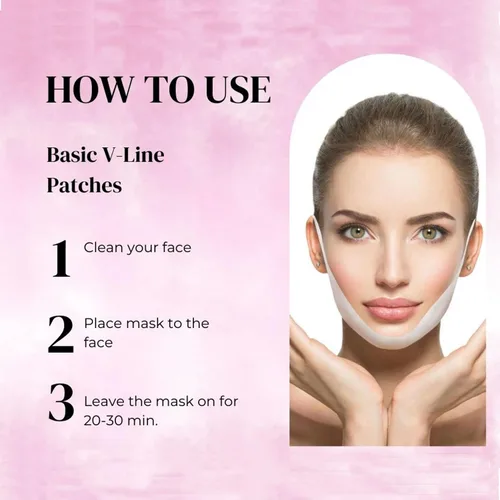Miniatura 6 de V Line Shapped Lifting Face Mask - Máscara de hidrogel de colágeno, máscara de barbilla tensora, parche facial para reafirmar y tensar la piel
