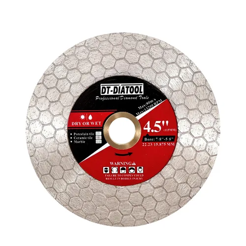 Miniatura 8 de DT-DIATOOL Disco de corte de azulejos de hoja de sierra de diamante de 4 pulgadas para amoladora angular de eje de 7/8 "- 5/8" para cortar