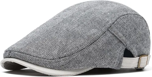 Miniatura 13 de meioro Gorra Plana de Algodón para Hombre Sombrero Newsboy de Tweed Espiga Sombreros Ajustables de Mezcla de Lana Gorras Gatsby Cabbie Ivy