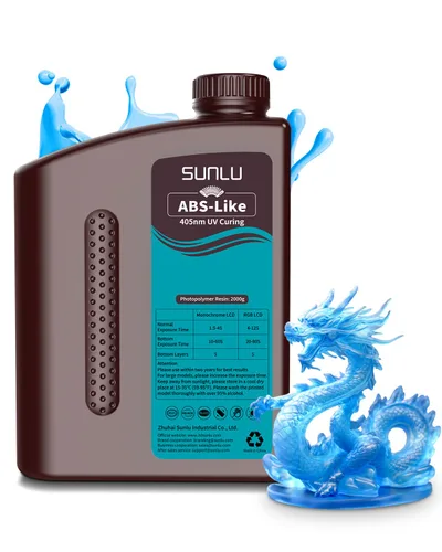 Miniatura 11 de SUNLU 1000G de resina tipo ABS para impresora 3D, fotopolímero de curado UV de 405 nm de rápido secado para impresoras 3D LCD/DLP/SLA de 2K 4K 6K