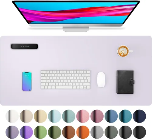 Miniatura 98 de Aothia - Protector de escritorio de cuero sintético, base para mouse, superficie antideslizante e impermeable para escribir y para laptop