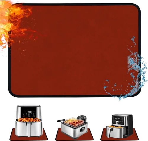 Miniatura 8 de Alfombrilla resistente al calor para freidora de aire, freidora profunda, horno, almohadillas calientes negras de 12 x 14 pulgadas para protector