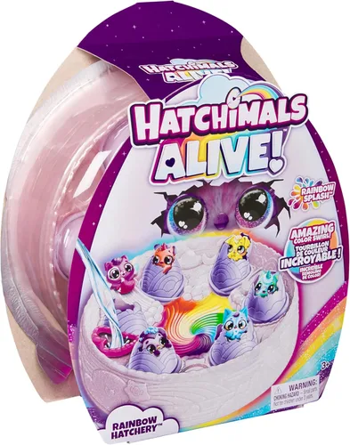 Miniatura 8 de Hatchimals Alive, Rainbow Hatchery con 6 Mini Figuras en Huevos de Revelación de Color y Más de 10 Accesorios, Regalos y Rellenos de Media