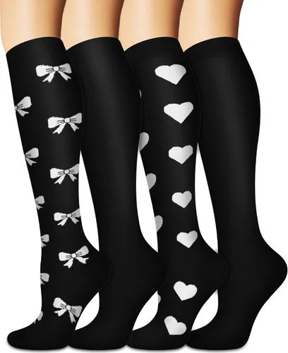 Miniatura 17 de Calcetines de compresión para mujeres y hombres circulación (3 pares) son el mejor apoyo para correr, atletismo, ciclismo, senderismo 01 Negro