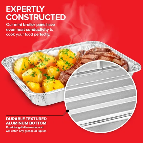 Miniatura 3 de Stock Your Home Paquete de 25 mini sartenes para horno tostador, porción individual, para uso personal y dormitorios, 8.5 x 6 pulgadas, ideal